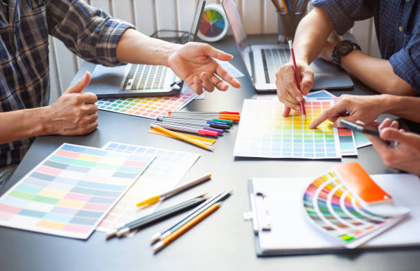 istock Professional design team brainstorming for design plans. 1224283438