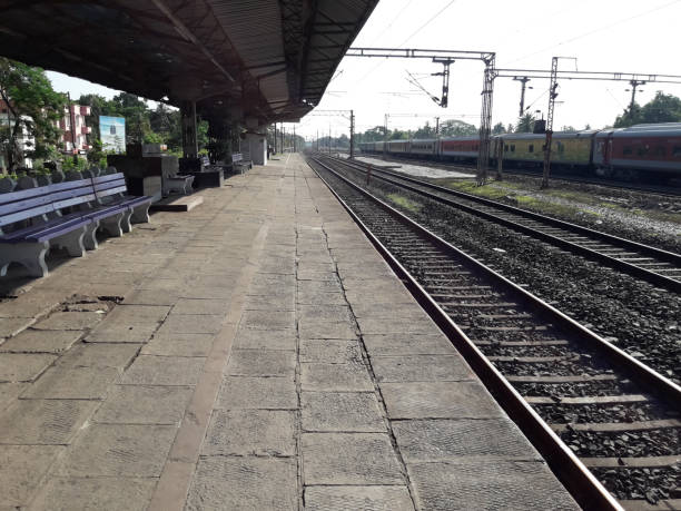 empty railway station because of public curfew or lockdown in India.