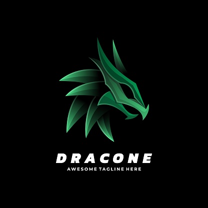 Vector Illustration Dragon Gradient Colorful Style