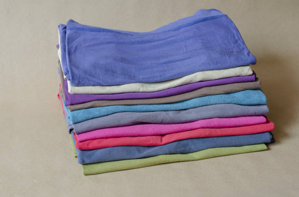 istock Ten t-shirts of different colors. 1224286756