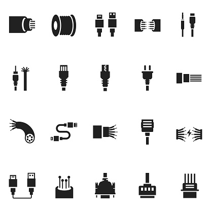 Cable icon set
