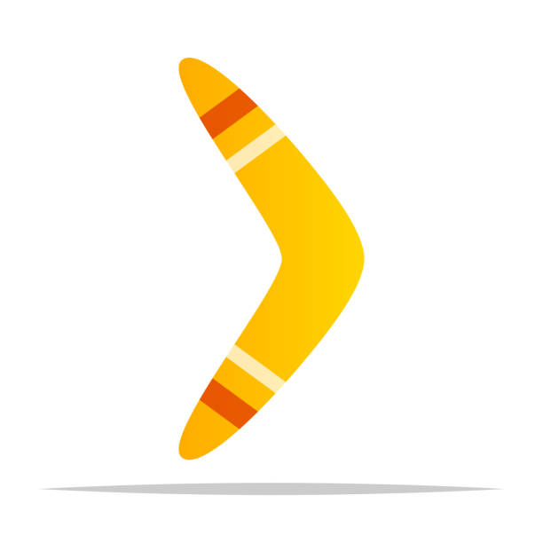 illustrazioni stock, clip art, cartoni animati e icone di tendenza di illustrazione isolata vettoriale boomerang - boomerang