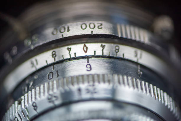 istock Lens and exposure controls of vintage 35mm camera 1224292992