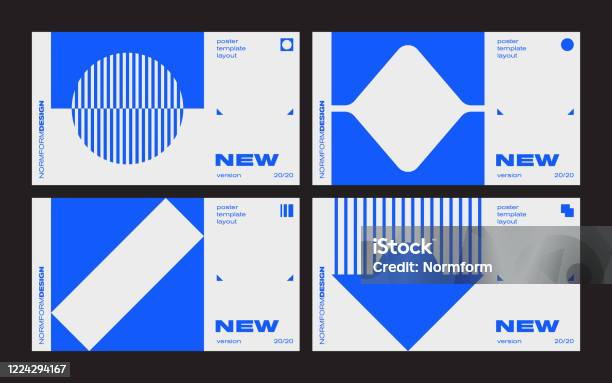 Modernisation Poster New Modernism Vector Poster Template Design Stock Illustration ...