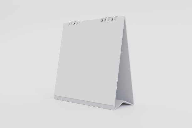 istock 3D Render - Blank desk calendar isolated on gray background. 1224295676