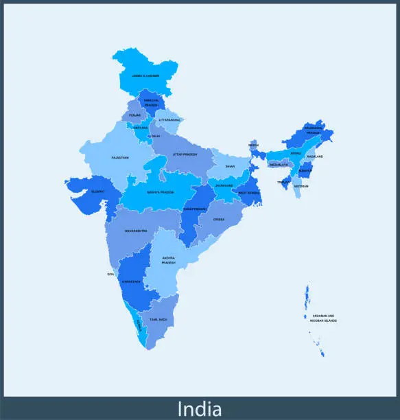 Vector illustration of India map