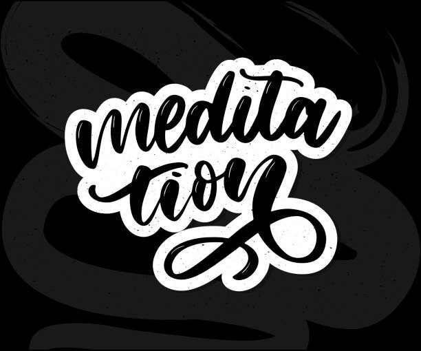 istock Vector illustration of My Therapy is meditation. Lettering poster for yoga studio and meditation class. Fun letters for greeting and invitation card, t-shirt print design. 1224298201