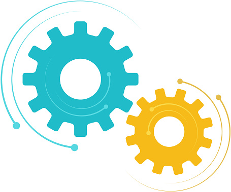 synchronized movement of cogs design element