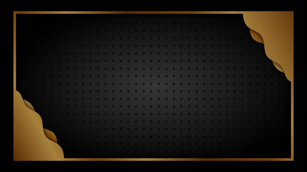 istock Black and Gold background abstract geometric shapes luxury design wallpaper.Realistic layer metallic elegant futuristic glossy light. 1224300622