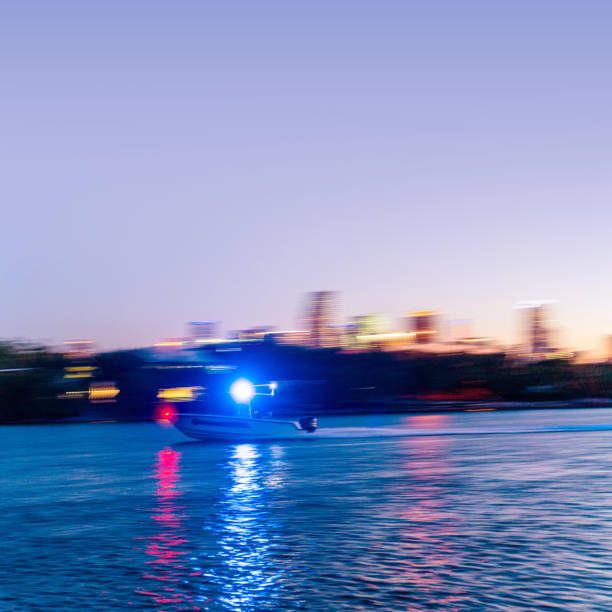 istock Police boat speeding Biscayne bay Miami Florida 1224302881