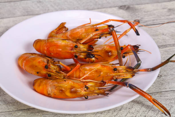 istock Grilled water prawn in the plate 1224305739