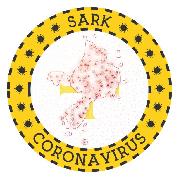Vector illustration of Coronavirus in Sark sign.