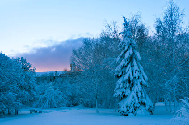 istock blue evening in town at winter 1224308161