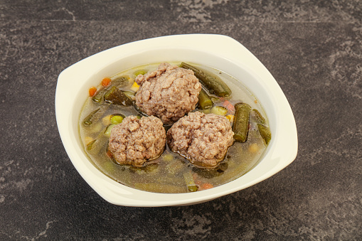 Soup with vegetables, spices and meat balls