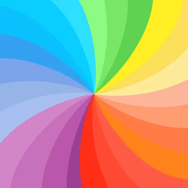 Vector illustration of rainbow swirl background.