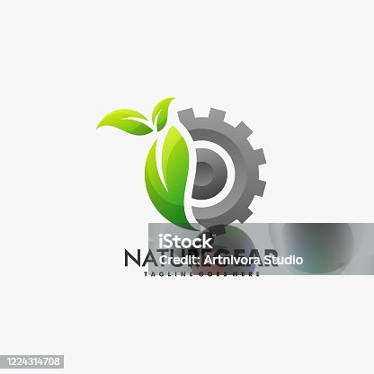istock Vector Illustration Nature Gear Gradient Colorful Style. 1224314708