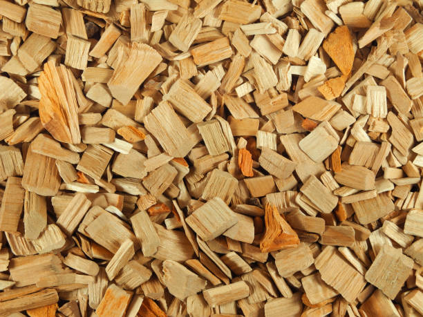 Wood chips natural background stock photo