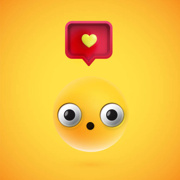 istock High detailed smiley with 3D heart sign, vector illustration 1224322174
