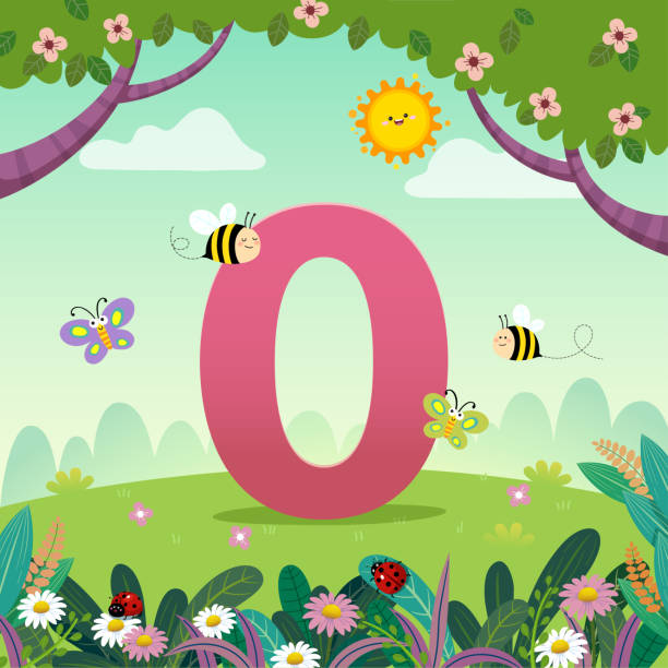Flashcard for kindergarten and preschool learning to counting number 0 with a number of kids Flashcard for kindergarten and preschool learning to counting number 0 with a number of kids. ladybird book stock illustrations