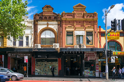 Sydney, Australia - October 18, 2017: Historic heritage architecture of Paddington suburb of Sydney, Australia