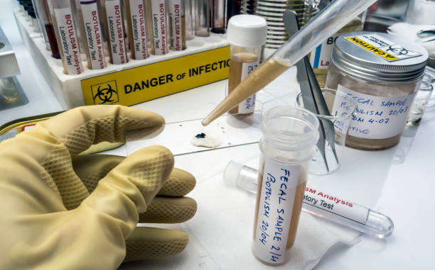 istock Experienced laboratory scientist analyzing a fecal sample, botulism infection in sick people, conceptual image 1224325036
