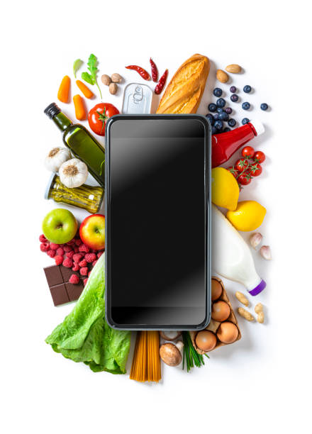 Online groceries shopping concept