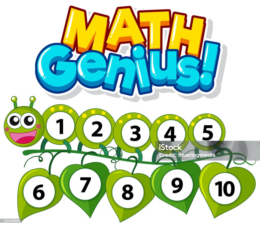 Font Design For Math Genius With Numbers One To Ten Stock Illustration ...