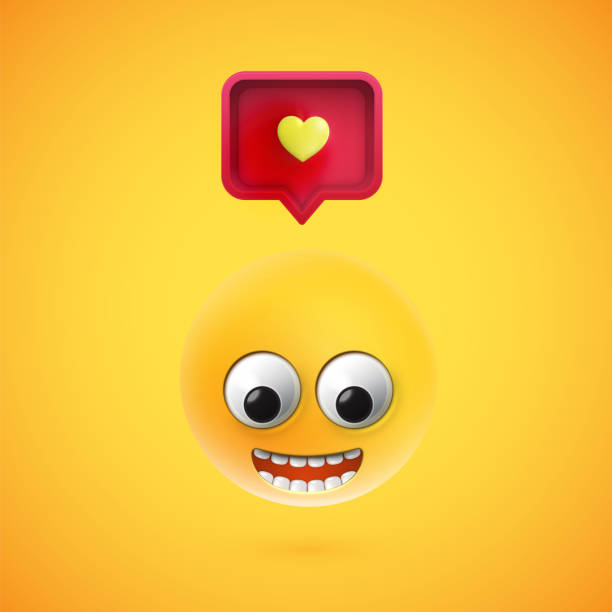 istock High detailed smiley with 3D heart sign, vector illustration 1224330512