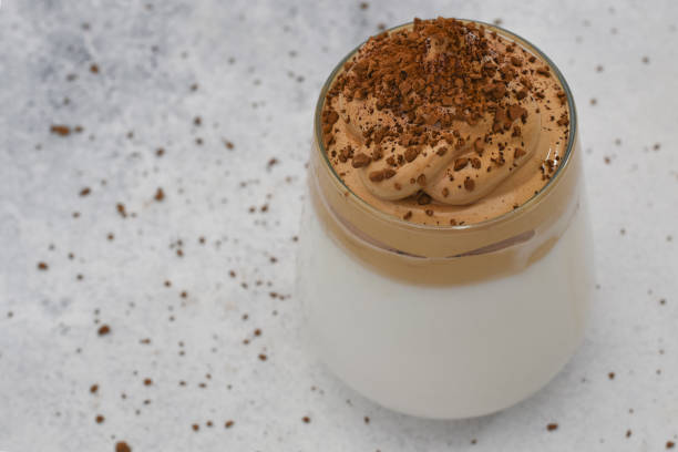 istock Dalgona Coffee, a trendy fluffy creamy whipped coffee in glass. 1224330845