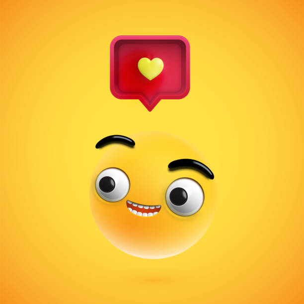 istock High detailed smiley with 3D heart sign, vector illustration 1224331158