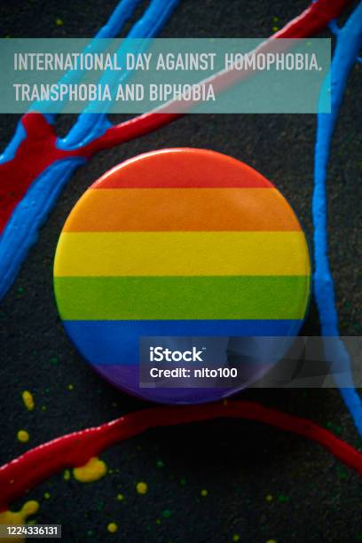 Day Against Homophobia Transphobia And Biphobia Stock Photo - Download Image Now - Badge, LGBTQIA Rights, Gay Pride Symbol