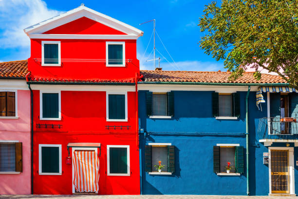 istock Facade of a lovely multi-colored house 1224337446