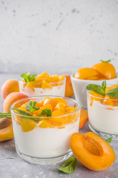istock Curd or yogurt dessert with apricots 1224338573
