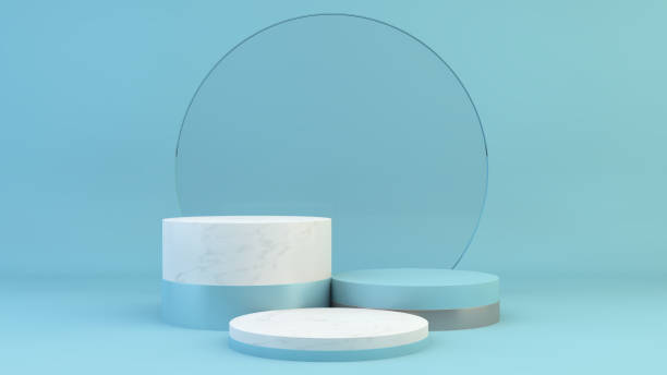 istock Podium with glass circle background 1224343240