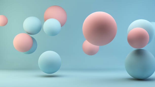 istock pink and blue floating spheres background 1224343296
