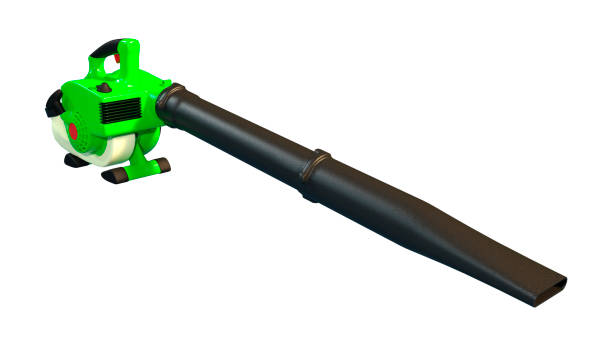 istock 3D illustration green leaf blower on white 1224343936