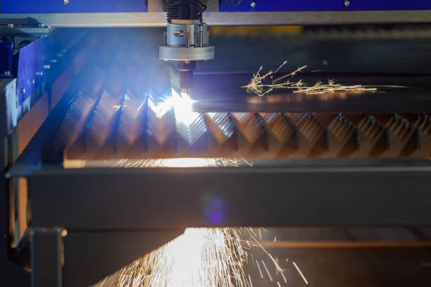 istock Cnc plasma cutting machine cuts metal 1224345254