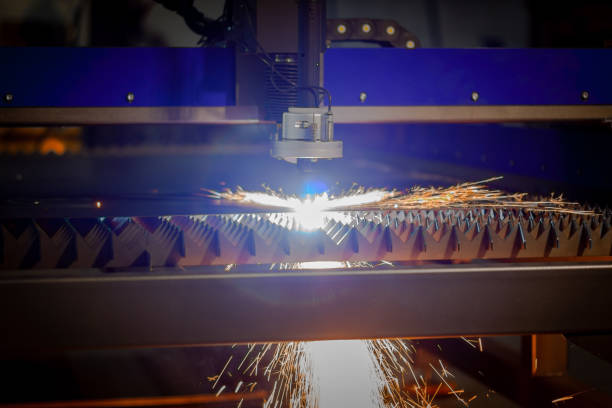 istock Cnc plasma cutting machine cuts metal 1224345255