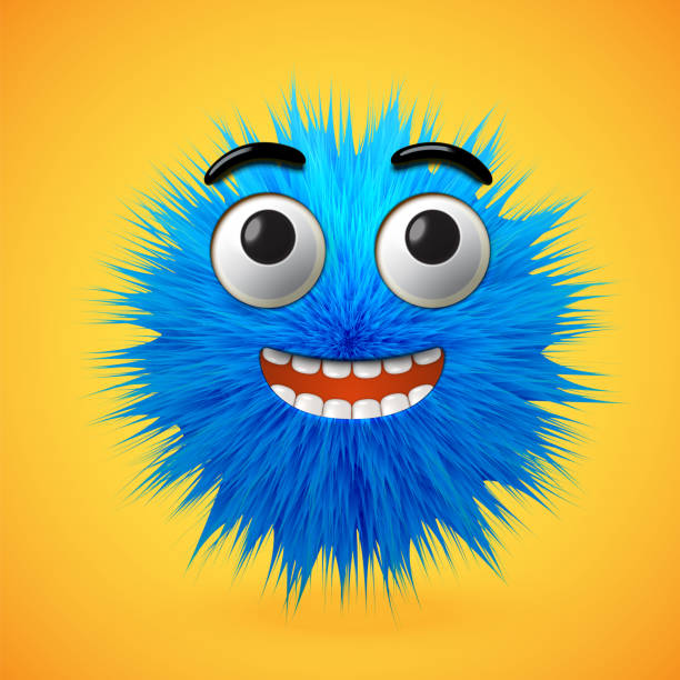 istock High-detailed 3D fur smiley emoticon, vector illustration 1224346303
