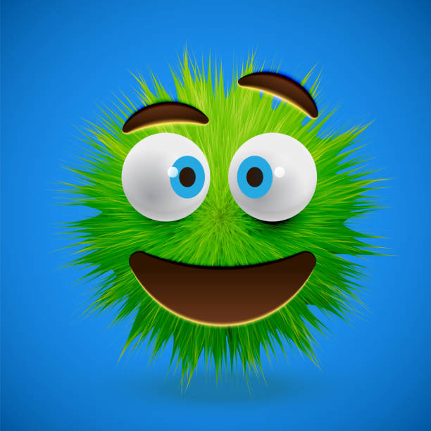 istock High-detailed 3D fur smiley emoticon, vector illustration 1224346352