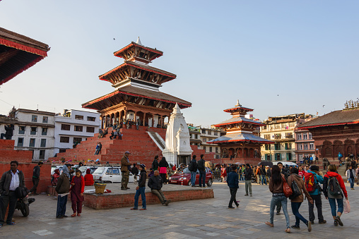 Kathmandu, Nepal - Circa December 2013: Kathmandu Durbar Square before the 2015 Nepal earthquake.