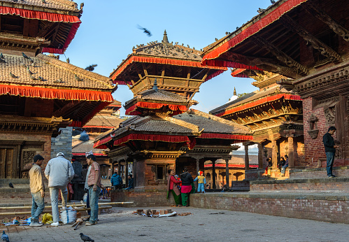 Kathmandu, Nepal - Circa December 2013: Kathmandu Durbar Square before the 2015 Nepal earthquake.
