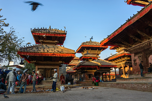 Kathmandu, Nepal - Circa December 2013: Kathmandu Durbar Square before the 2015 Nepal earthquake.