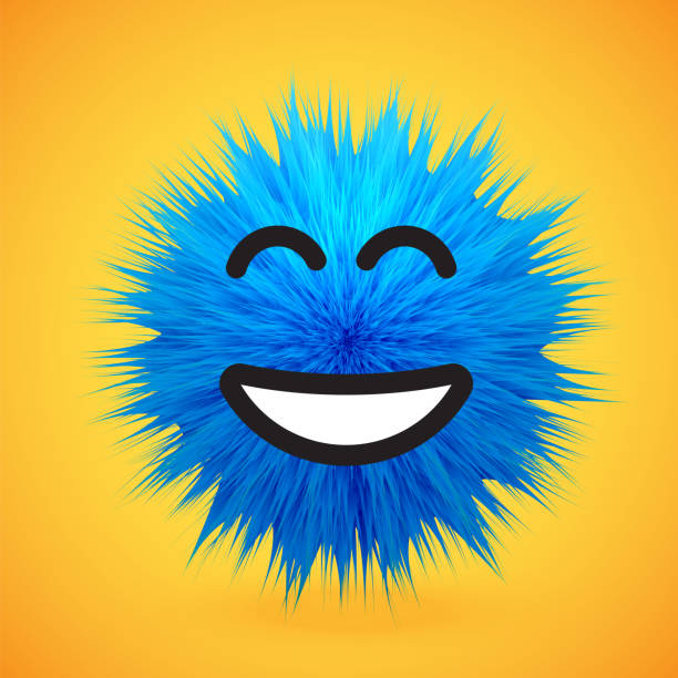 ilustrações de stock, clip art, desenhos animados e ícones de high-detailed 3d fur smiley emoticon, vector illustration - 16936