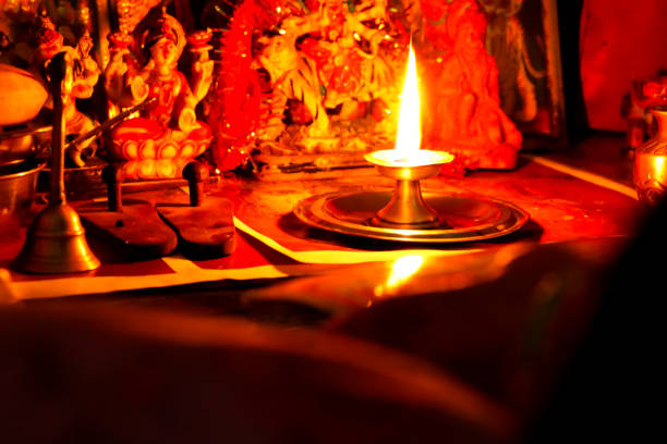 istock Indian Home Temple God Worship 1224357185