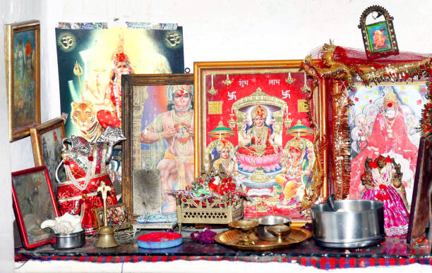 istock Indian Home Temple God Worship 1224357201