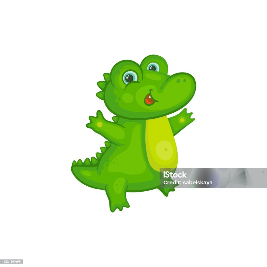 Cá Sấu Dễ Thương Hoặc Nhân Vật Hoạt Hình Cá Sấu Minh Họa Vector Bị ...