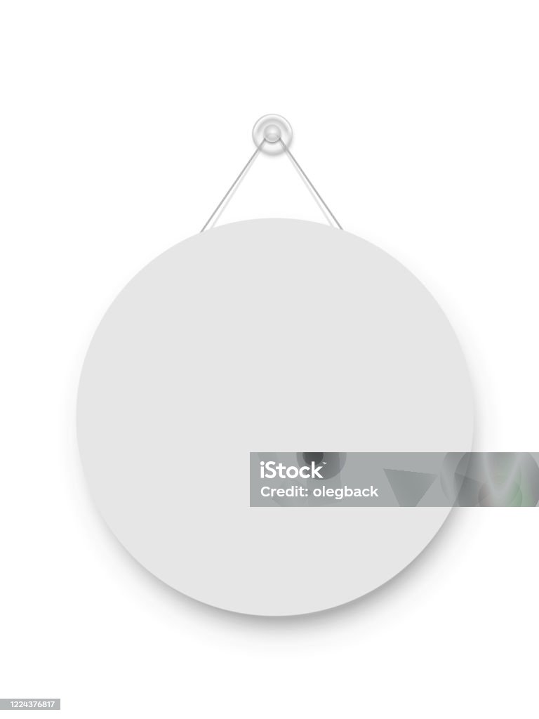 Vòng Tròn Trắng Bảng Hiệu Trống Thực Tế Treo Trên Cốc Hút Mẫu ...