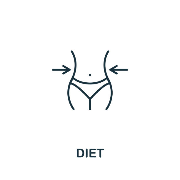 istock Diet icon. Thin outline style design from fitness icons collection. Creative Diet icon for web design, apps, software, print usage 1224377098