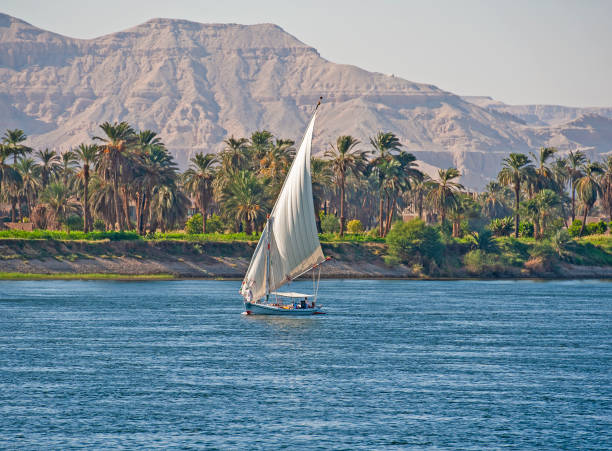 istock Traditional egyptian felluca sailing boat on Nile 1224378188